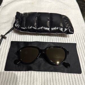 Moncler Glossy Black Sunglasses with Pouch